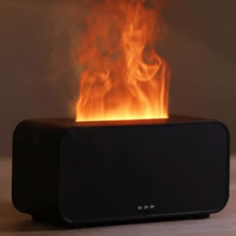New Mini Desktop Simulation Flame Humidifier 7-Color Night Lights Can Add Essential Oil Timing Setting USB Diffuser Aromatherapy