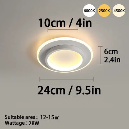 1 PC Modern LED Ceiling Light Tri-Color Dimming AC220V Surface Mount Suitable for Bedroom Hallway Living Room Pendant Light