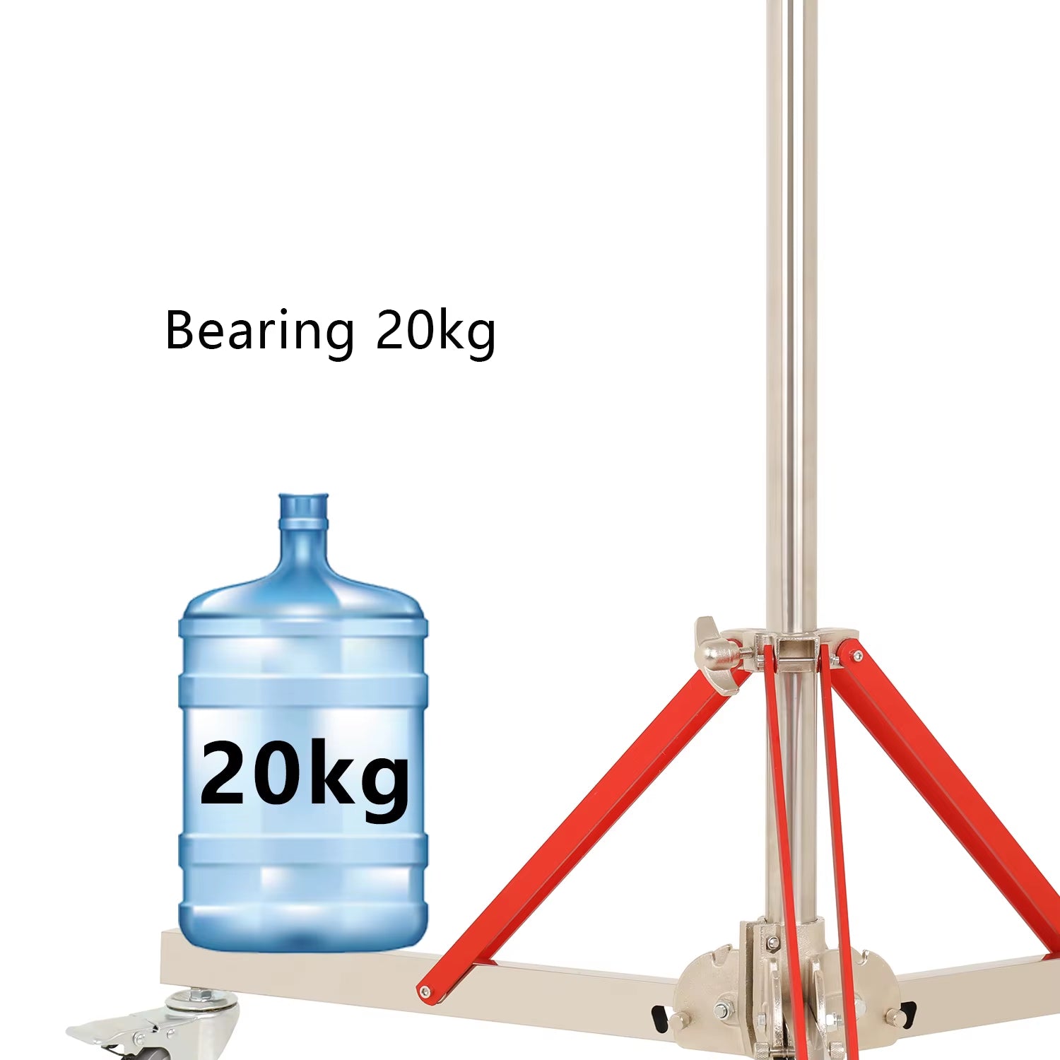 320Cm Photography Magic Leg with 3 Wheels All Metal C-Stand Bracket Stainless Steel Tripod for Stainless Steell Arm Crossbar