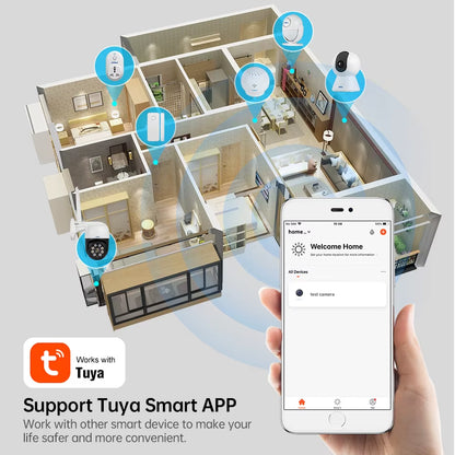 Wifi IP Pets Camera Home Security Dog Cats Camera Tuya Smart 4K 8MP HD Video Night Vision Surveillance AI Alerts Mini Cam