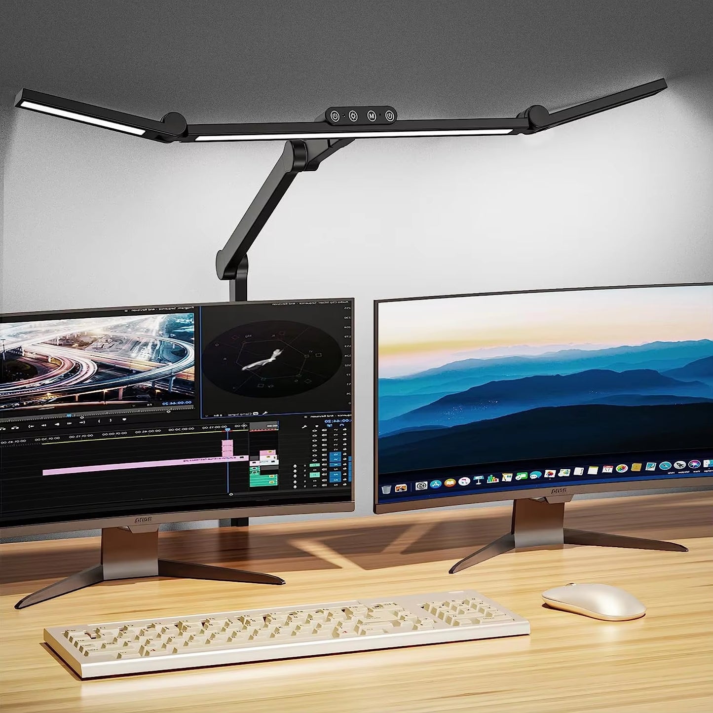 LED Desk Lamp Table Lamp Dimmable, 24W 1380 Lm Table Lamp,5 Colors and 5 Brightness Levels Daylight Lamp Desk Lamp Eye-Friendly