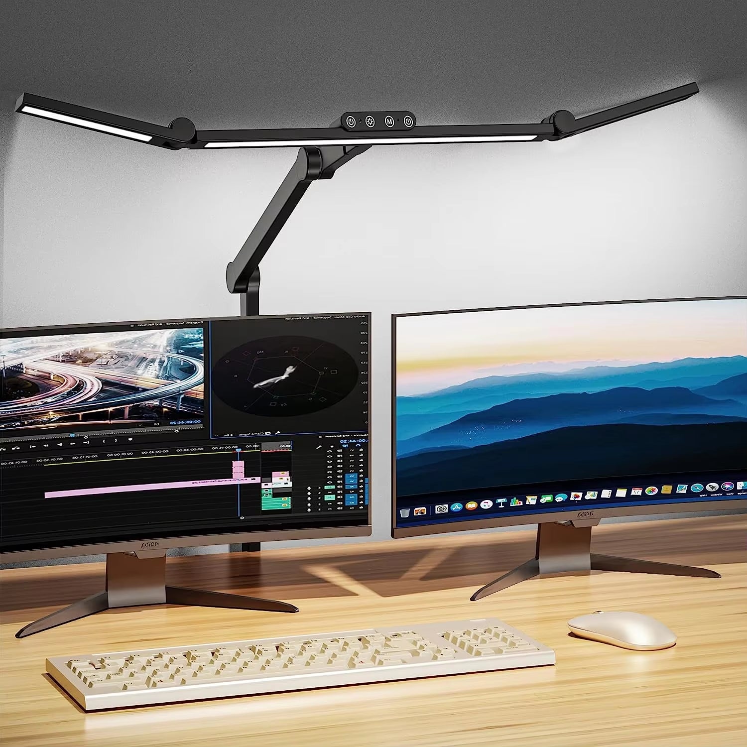 LED Desk Lamp Table Lamp Dimmable, 24W 1380 Lm Table Lamp,5 Colors and 5 Brightness Levels Daylight Lamp Desk Lamp Eye-Friendly