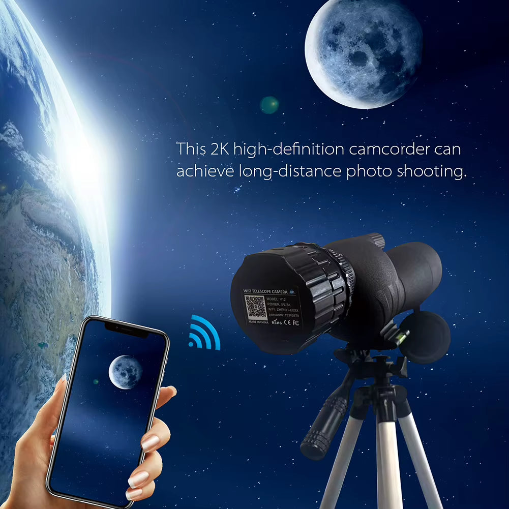 2K 4 Million High-Definition Wifi Telescope Eyepiece Camera Fits 25Mm-50Mm Optical Telescopes and Microscopes for Bird Watching