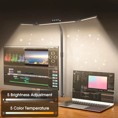 LED Desk Lamp Table Lamp Dimmable, 24W 1380 Lm Table Lamp,5 Colors and 5 Brightness Levels Daylight Lamp Desk Lamp Eye-Friendly