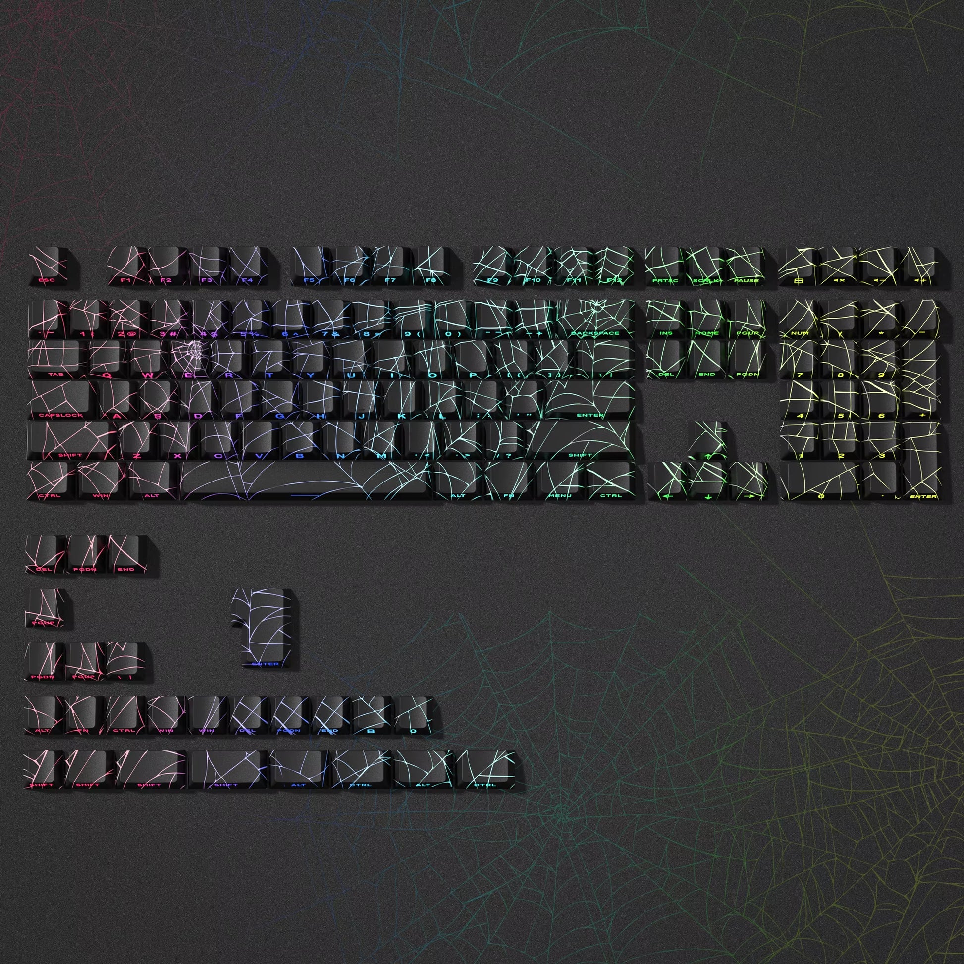 130 Keys Pink Cat Shine through Keycaps Dye Sub Side Print PBT Keycaps Cherry Profile for Cherry Gateron MX Switches Keyboard