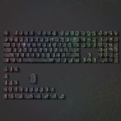 130 Keys Pink Cat Shine through Keycaps Dye Sub Side Print PBT Keycaps Cherry Profile for Cherry Gateron MX Switches Keyboard