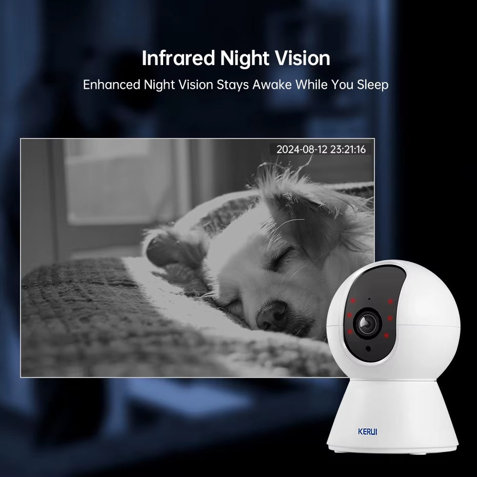 Wifi IP Pets Camera Home Security Dog Cats Camera Tuya Smart 4K 8MP HD Video Night Vision Surveillance AI Alerts Mini Cam