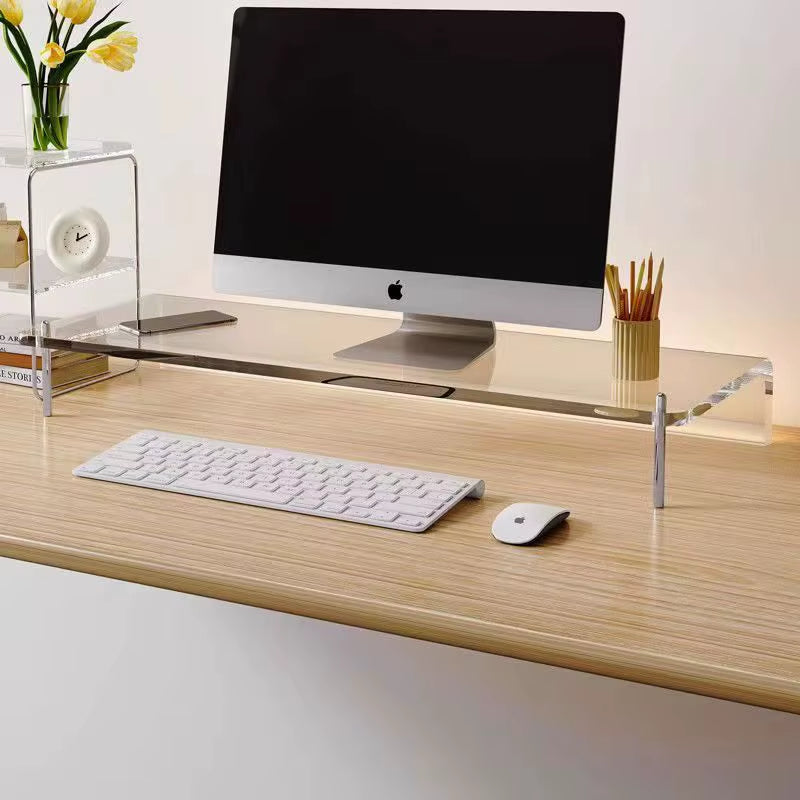 Transparent Acrylic Display Stand for Monitor Heightening, Desktop Organizer for Item Storage, Suspension Organizer
