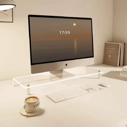 Transparent Acrylic Display Stand for Monitor Heightening, Desktop Organizer for Item Storage, Suspension Organizer