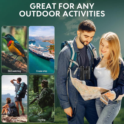 12X50 Binoculars for Adults High Powered - HD Bird Watching Binocular for Hunting with Clear Vision - Easy Focus Binoculars with Long Range for Hiking Travel Cruise Trip Concert Stargazing
