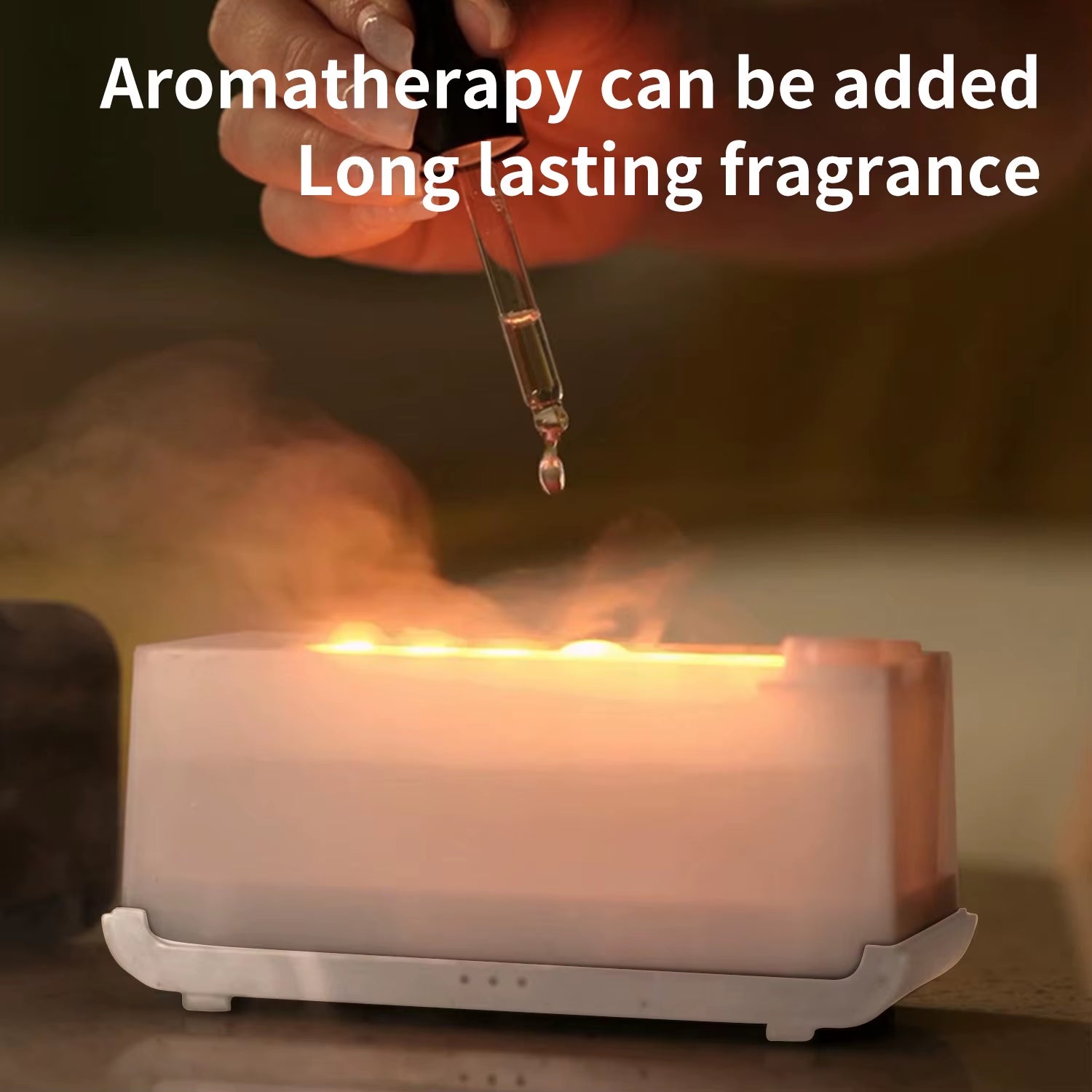 New Mini Desktop Simulation Flame Humidifier 7-Color Night Lights Can Add Essential Oil Timing Setting USB Diffuser Aromatherapy