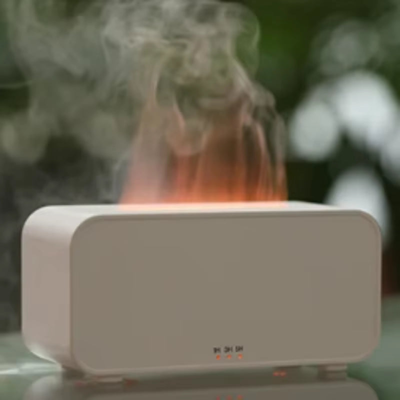 New Mini Desktop Simulation Flame Humidifier 7-Color Night Lights Can Add Essential Oil Timing Setting USB Diffuser Aromatherapy