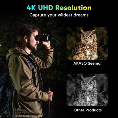 Seemor-200 Night Vision Goggles - 4K Full Color Night Vision Binoculars for Adults, App-Enabled Photo and Video Saving,Ai-Isp 3280FT Viewing Range,16X Digital Zoom for Camping Hiking & Security