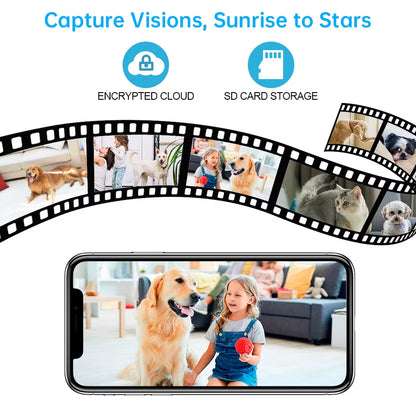 Wifi IP Pets Camera Home Security Dog Cats Camera Tuya Smart 4K 8MP HD Video Night Vision Surveillance AI Alerts Mini Cam